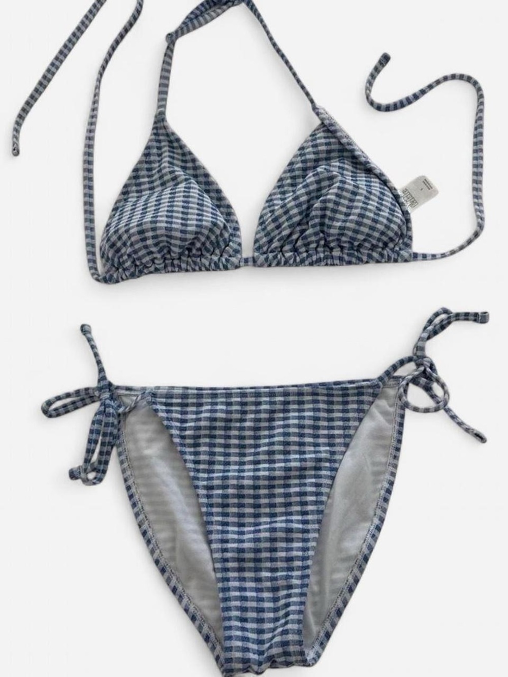 Blue and white gingham bikini set - Picture 1 of 4